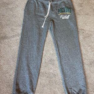Junk Food Clothing Gray Green Bay Packers Sweatpants